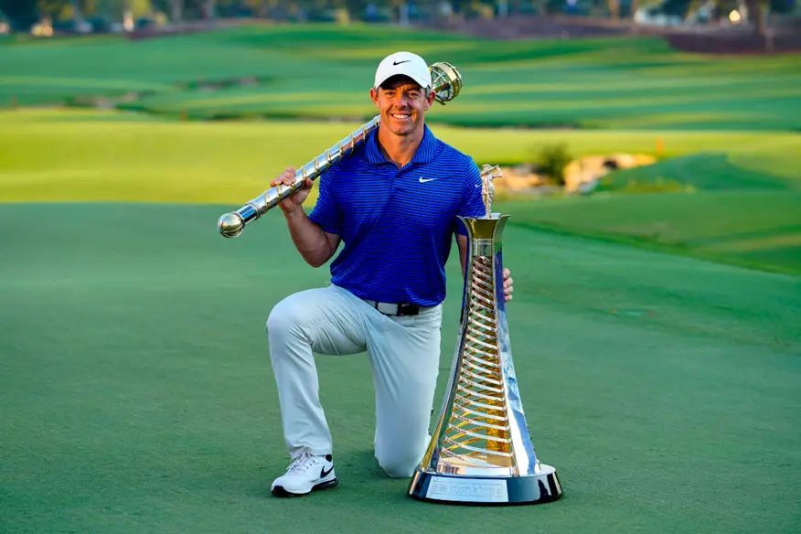 Rory McIlroy with the winner's trophy
